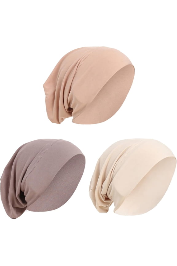 3 Pcs Muslim Inner Hijab Caps Women Solid Color Under Hijab Caps Stretchy Breathable Full Cover Undercap Tube Bonnet