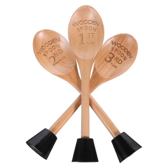 3 Pcs Nailless Stapler Cook Trophy Wooden Spoon Cooking Prizes