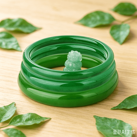 3 Pcs Natural Jade Bangle Bracelet for Women, Good Luck Bangle Wealth Healing Bracelet for Mother Grandmother, Christmas Birthday(green)