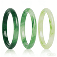 thumbnail image 1 of 3 Pcs Natural Jade Bangle Bracelet for Women, Good Luck Bangle Wealth Healing Bracelet for Mother Grandmother, Christmas Birthday(light green), 1 of 11