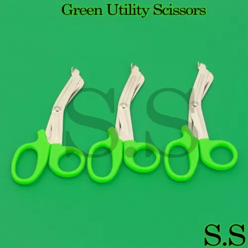 3 Pcs New Green Utility Scissors 5.5" Multi-Purpose Diy Ems Emt Universal Shears