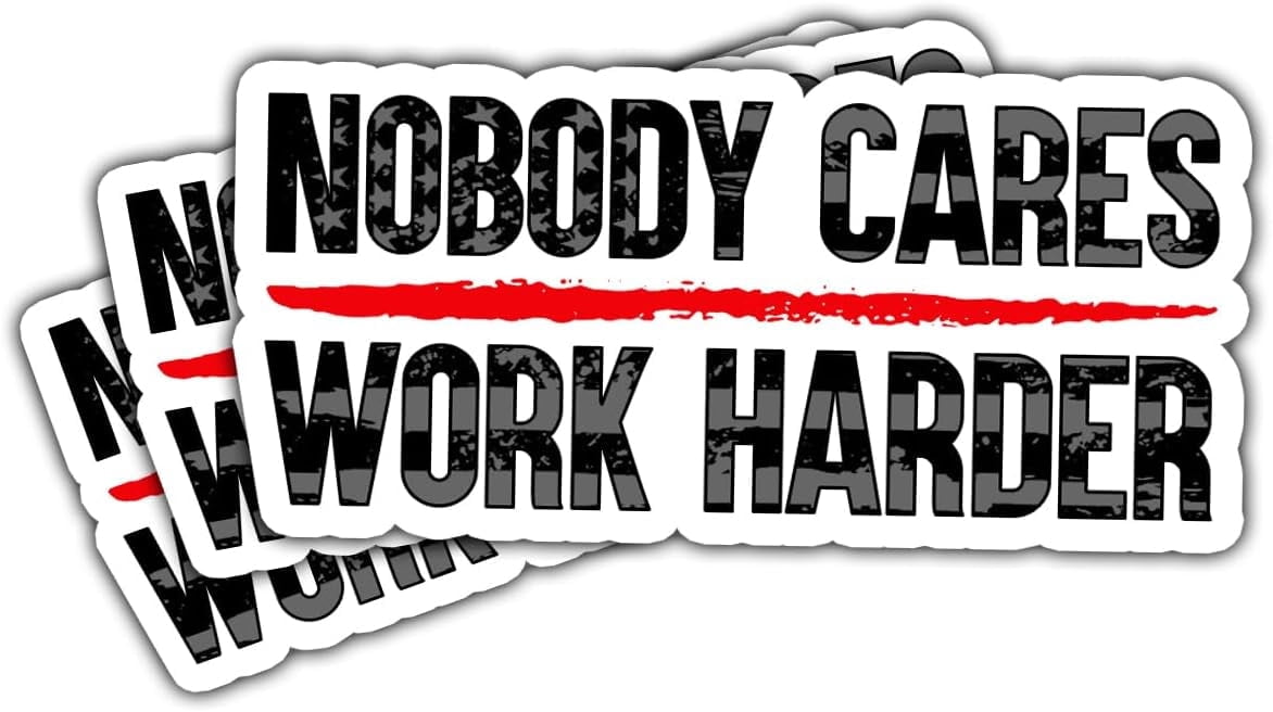 3 Pcs Nobody Cares Work Harder Sticker, Workout Gym Motivational ...
