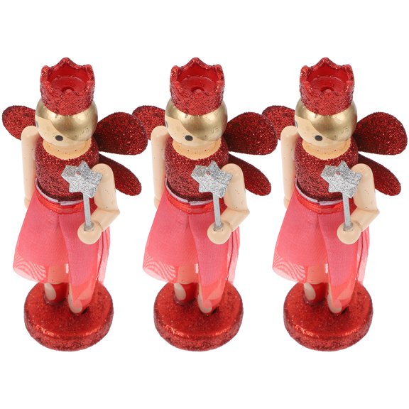 3 Pcs Nutcracker Decor Holiday Angel Xmas Doll Lovely Decoration