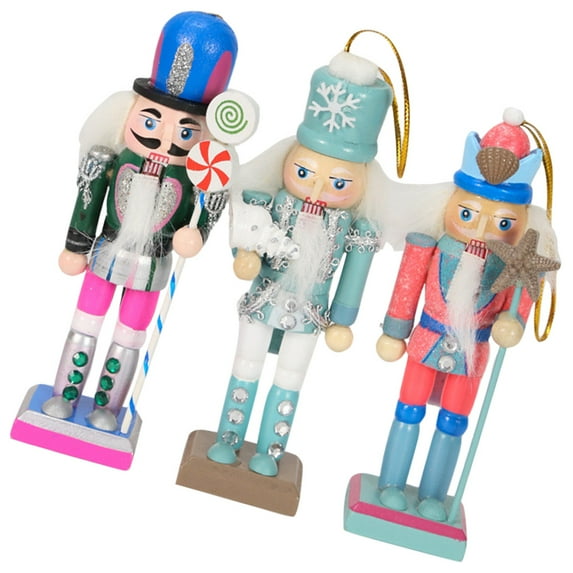 3 Pcs Nutcracker Puppets Decor Tall Outdoor Christmas Decorations Unique Nautical Style Nutcrackers Work Elder