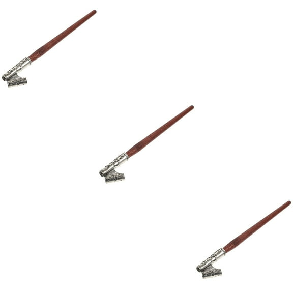 3 Pcs Office Supplies Dip Pen Correction Calligraphy Old Fashioned Student Silver