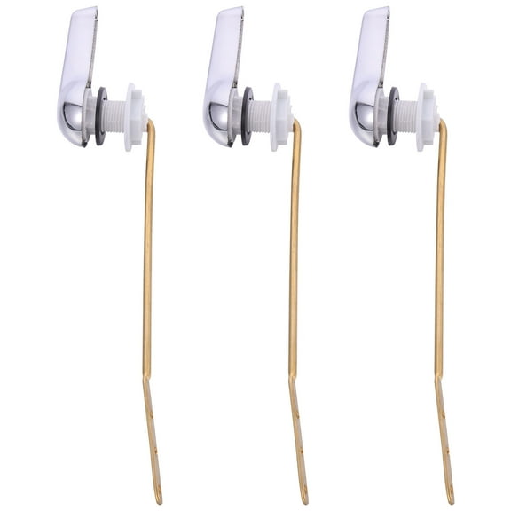 Toilet Handle Replacement Kit Front Mount Flush Lever with Wrench Parts Inside Copper ABS 3-Piece Set