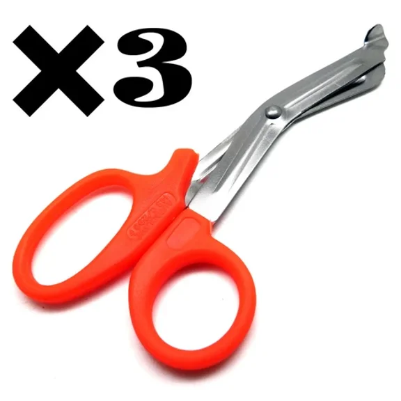 3 Pcs Orange Utility Scissors 5.5" Multi-Purpose Diy Ems Emt Shears Instruments