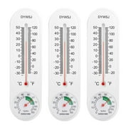 3 Pcs Outdoor/Indoor Thermometer Hygrometer Humidity Meter Thermometers Temperature Humidity Gauge Meter with Celsius/Fahrenheit / for Patio Field Cellar Garden Greenhouse Closet