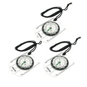 3 Pcs Outdoor Multi Purpose Compass Scale Professional Durable Clear Compass s Direction Indictator Device With Lanyard