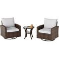 thumbnail image 1 of 3 Pcs Outdoor Swivel Rocking Chair Set with Side Table - Wicker Swivel Glider Rocker Chairs,High Back Comfy Outdoor Rocking Chairs,Patio Furniture Sets for Porch,Deck,Yard,Poolside, 1 of 9