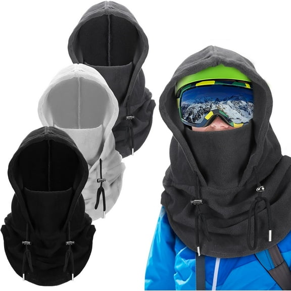 3 Pcs Over Helmet Balaclava Ski Mask Men Women Balaclava Windproof Fuzzy Face Mask Neck Warmer Scarf Helmet Hood
