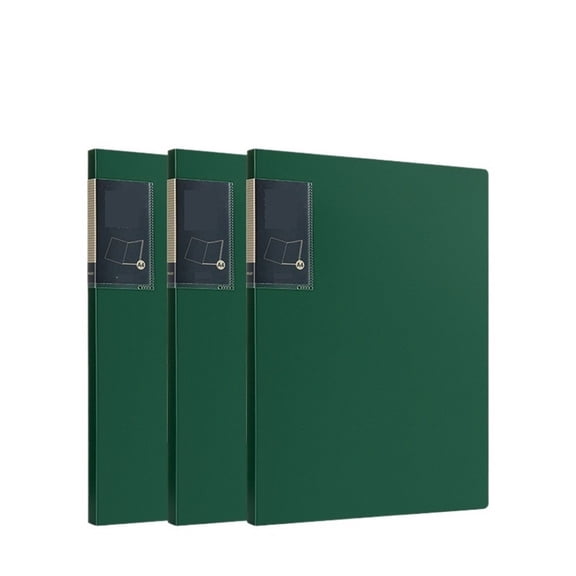3 Pcs PP A4 Folder With Transparent Inserts 30 Page Data Book Multi-Layer Contract Document Organizer