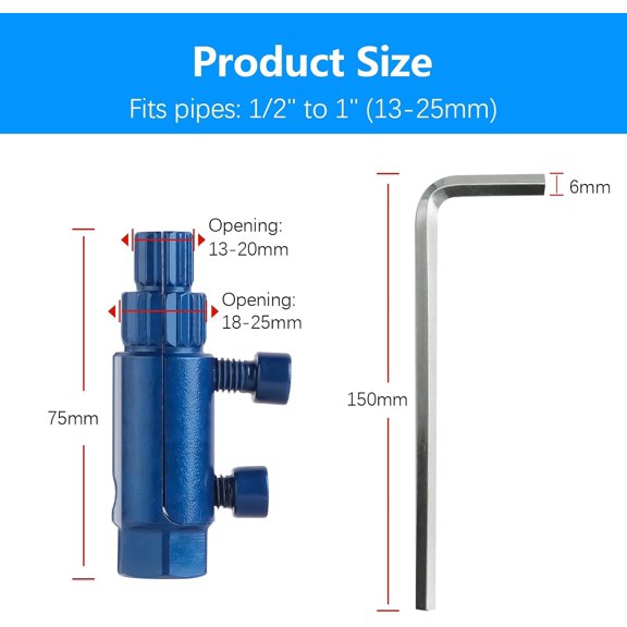 3 Pcs PVC Pipe Threader, 4-In-1 Water Pipe Threading and Cutting Tool for 1/2", 3/4", & 1" Pvc/Plastic Pipes, Pipe Tapping and Threading Tool Compatible with Electric Drills, Suitable for Home Repair