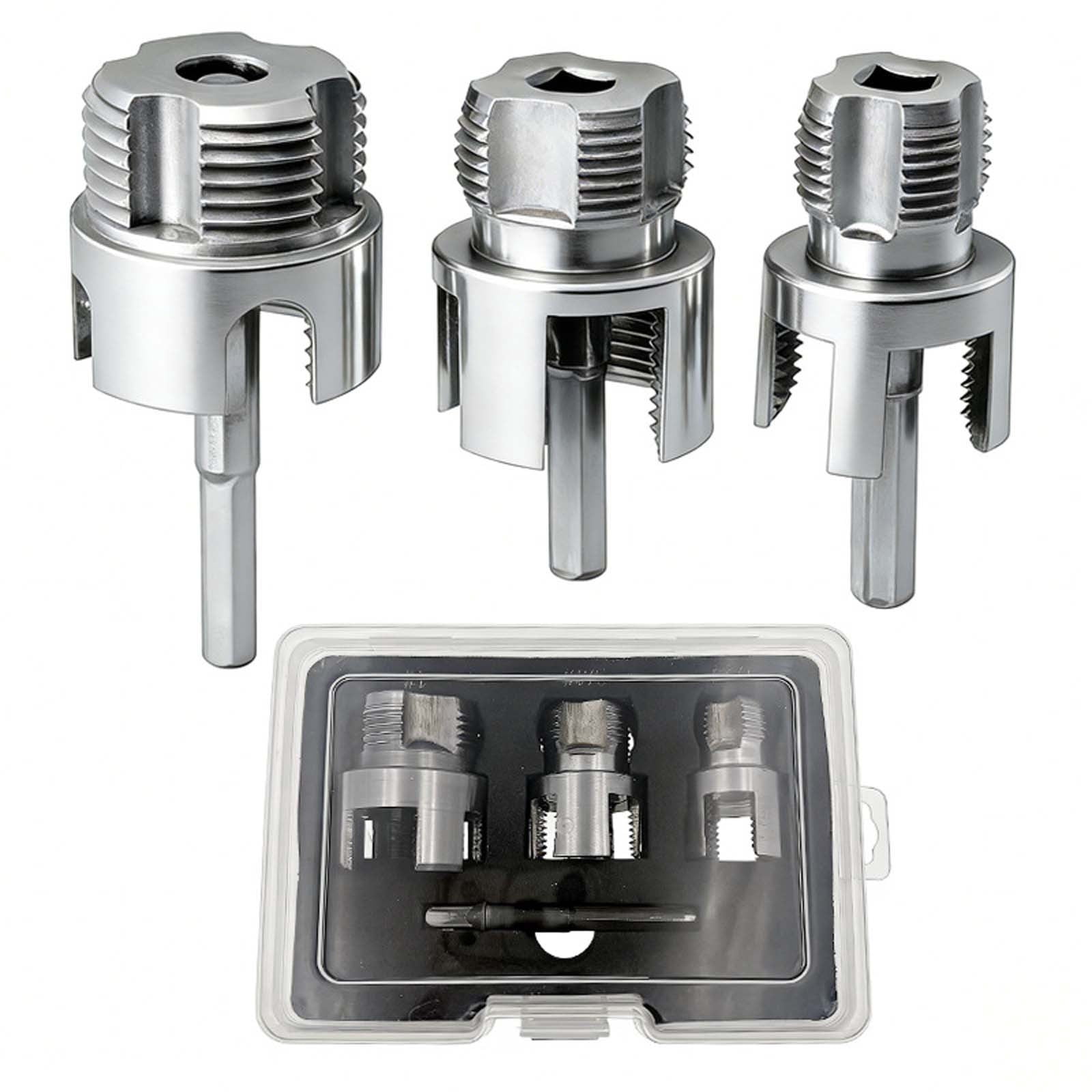 Socket Pipe Threader 3 Pcs PVC Pipe Threader Kit, Alloy Steel Dual-Function Internal ...