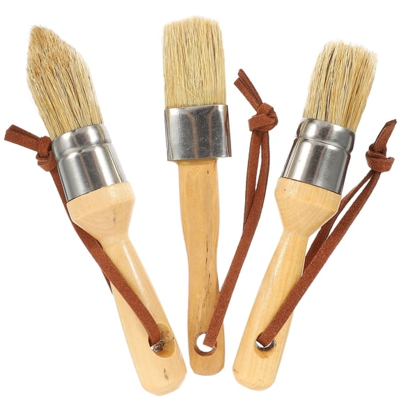 3 Pcs Paint Practicing Watercolor Brush Chalk Wax Beech Round Painting Bristles