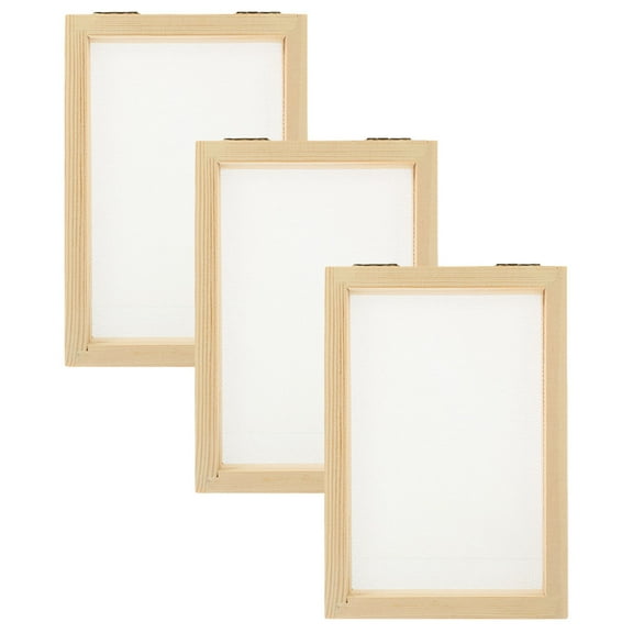 3 Pcs Paper Frame DIY Craft Mould and Deckle Screen Making Mesh Wooden for Handmade