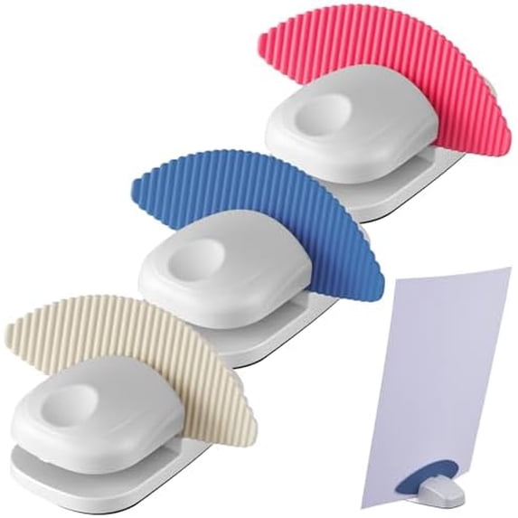 3 Pcs Paper Holder Stand for Typing Non-Slip Mat Desktop Folder Document Holder with Anti-Slip Pads Portable Copy Stand Desktop Clamp for A4 Paper Office Reading (White,Blue,Red)