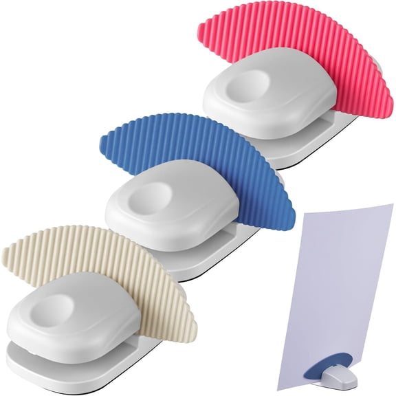 3 Pcs Paper Holder Stand for Typing Non-Slip Mat Desktop Folder Document Holder with Anti-Slip Pads Portable Copy Stand Desktop Clamp for A4 Paper Office Reading (White,Blue,Red)