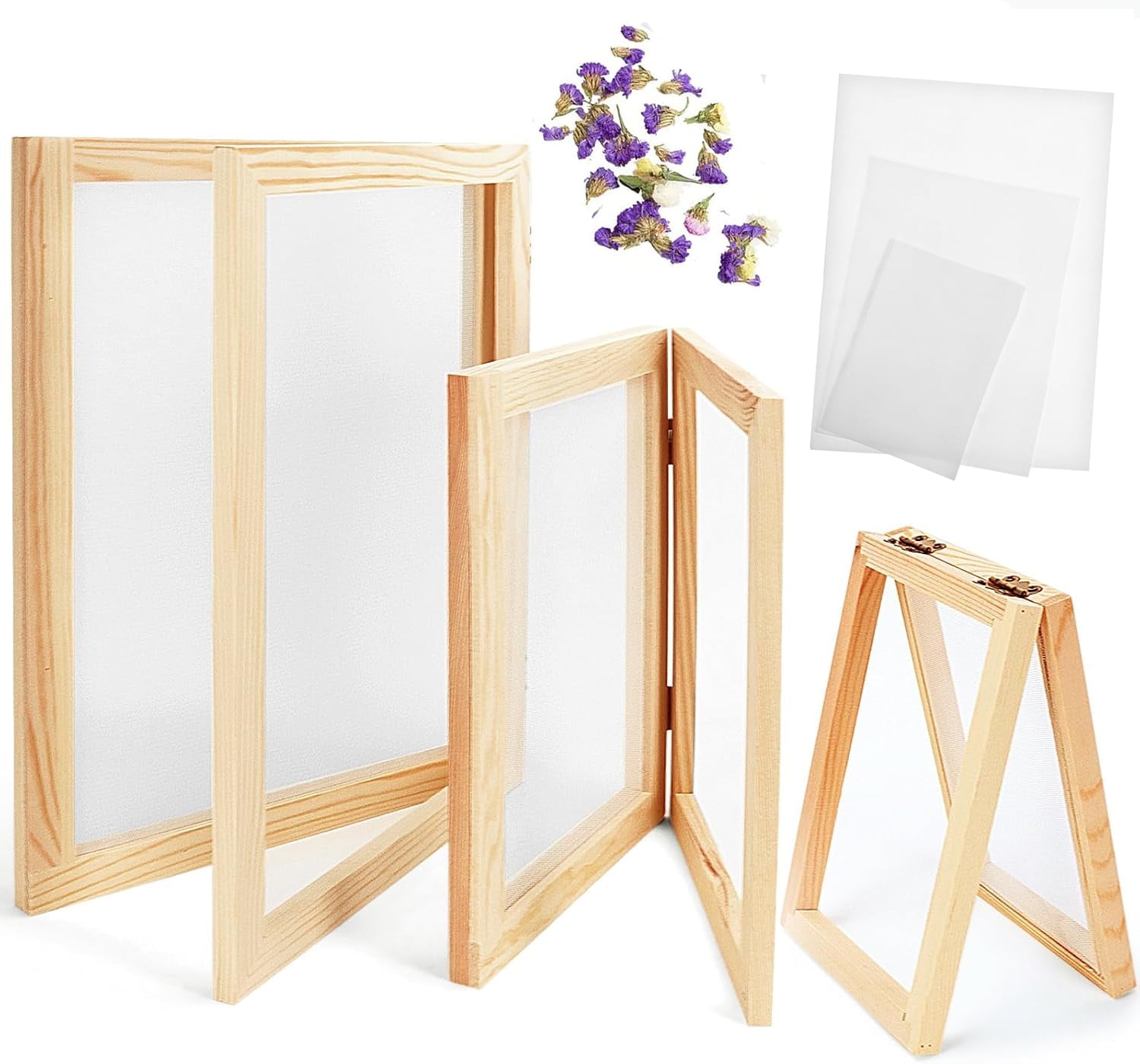 3 Pcs Paper Making Wooden Frame, Paper Making Mould Paper Making Screen ...