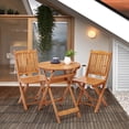 thumbnail image 1 of 3 Pcs Patio Bistro Set, Wood Folding Table Set, Outdoor Furniture Round Table for Garden Yard, Casual Bistro Table and Chairs Set of 2 for Condominium Pool Front Porch Beach, Wood Color, 1 of 6