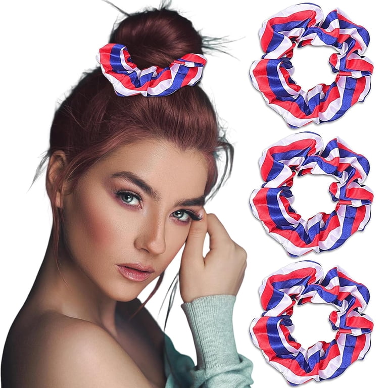 3 Pcs Patriotic Hair Scrunchies for Women Girls American  display picture 1