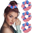 thumbnail image 1 of 3 Pcs Patriotic Hair Scrunchies for Women Girls American Flags Hair Ties 4th of July Red White and Blue Scrunchies Soft Elastic Hair Bands Ponytail Holder for Independence Day USA Hair Accessories, 1 of 7