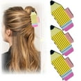 thumbnail image 1 of 3 Pcs Pencil Claw Clip, Pencil Hair Claw Clips, Stationery Shape Hair Jaw Clips, Acrylic Hair Clips for Girls, Big Claw Clips for Women and Girls, Yellow, 1 of 8