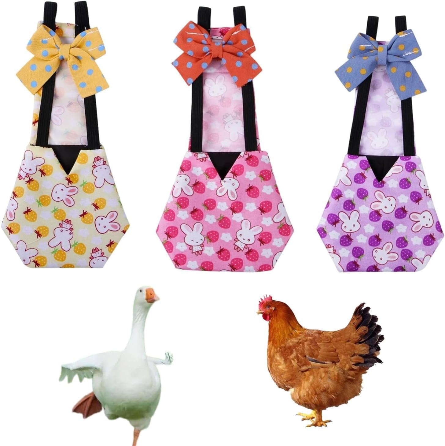 3 Pcs Pet Duck Chicken Diapers, Washable Chicken Diapers for Hens