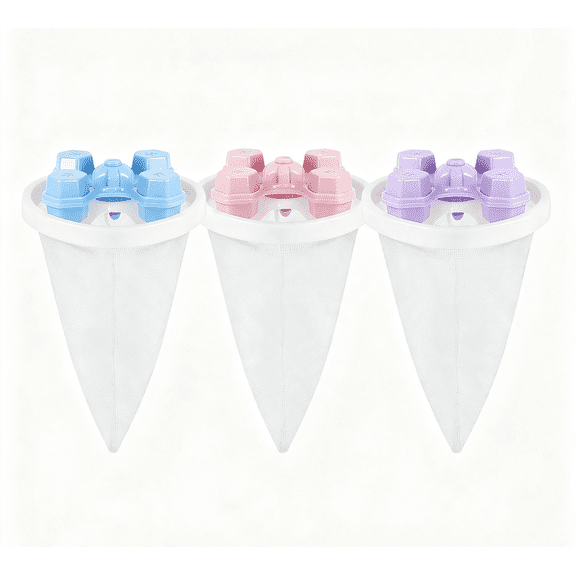 3 Pcs Pet Hair Remover for Laundry, Reusable Floating Mesh Washing Machine Lint Catcher 3.54x5.51in, Buoy Design Washer Lint Trap for Top Load Washer Traps Pet Hair, Lint and Thread Scraps