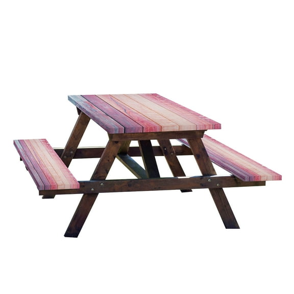 3 Pcs Picnic Table Cover and Bench Covers Set Polyester Fitted Camping Table Cover Waterproof Picnic Table Cover with Bench Covers Natural Wood Grain Camping Tablecloth for Barbecues Camping Picnics