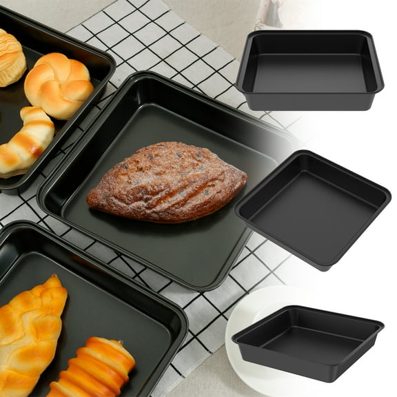 3 Pcs Pizza Pan Carbon Steel Pizza Tray Deep Pizza Baking Pan Nonstick Pizza Oven Pan Heat Resistant Pizza Baking Tray Safe Pizza Crisper Pan for Home Use Black