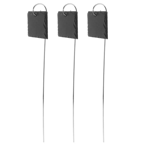 WRITWAA 3-Pack Weatherproof Stainless Steel Garden Plant Labels with Steel Wire for Easy Attachment and Use