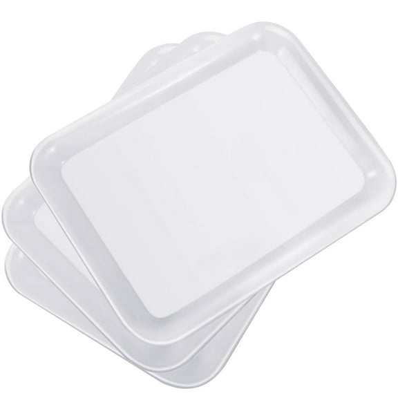 3 Pcs Plastic Art Trays,Serving Tray,Food Tray for Party,Activity Crafts Tray for School,Kids,DIY Projects,Painting,Beads,Rectangle Serving Platters,Organizer Tray for Home,Kitchen Cafeteria