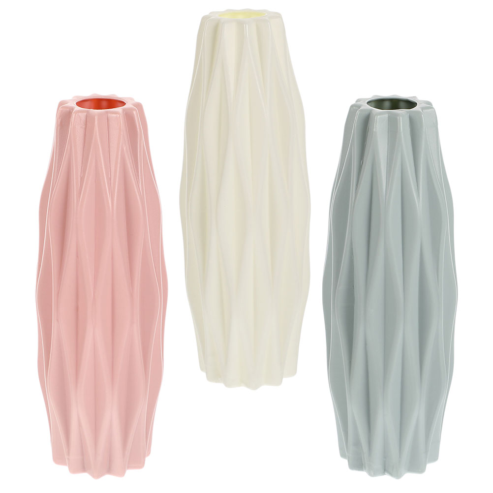 3 Pcs Plastic Cylinder Vase Unique Flower Vases Tall Decor Beautiful