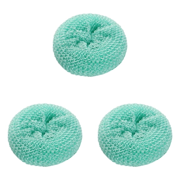 3 Pcs Plastic Dish Scrubbers, Durable Nylon Scouring Pad, Non-Scratch Mesh Pot Scourers, Round Surface Cleaning Pads, Multi-Use Kitchen Scrubbers for Kitchen, 3.14 inch