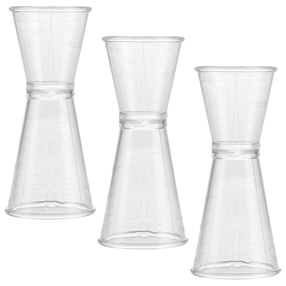 3 Pcs Plastic Doubleended Measuring Cup Jigger for Bartending Home