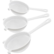 3 Pcs Plastic Nylon Fine Mesh Kefir Strainer Set with Handle, Sieve Fine Mesh Colander Flour Sifter for Yogurt Baking Kitchen Kefir Tea Juice Pasta