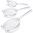 thumbnail image 1 of 3 Pcs Plastic Nylon Mesh Strainer Colander with Handle Double Ear Fine Food Mesh Strainer Flour Sifter for Baking Kitchen Colander Sifter Kefir Tea Juice Pasta(3 Inch, 4 Inch, 5.5 Inch), 1 of 7