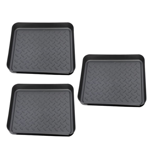 3 Pcs Plastic Shoe Tray Set, Sturdy Boot Trays with Raised Edge, Multi Function Tray for Indoor and Outdoor, All Weather Floor Protection, 13.8 x 10.8 x 1.2 in / 35 x 27.5 x 3 cm