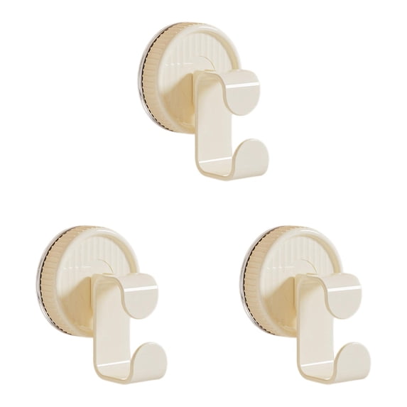 3 Pcs Plastic Suction Cup Hooks for Shower, Removable Towel Hooks for Bathroom Window Glass Door Wall, Bath Looafh Wall Hooks, Drill-Free Suction Cup Hooks for Hanging, 2.36 x 3.24 inch