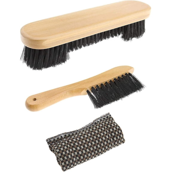 3 Pcs Pool Table Brush Cloth Cleaner Tool Kit With Wooden Handle For Snooker