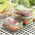 3Pcs Portable Refrigerator Acrylic Crisper Box With Divider Plate And