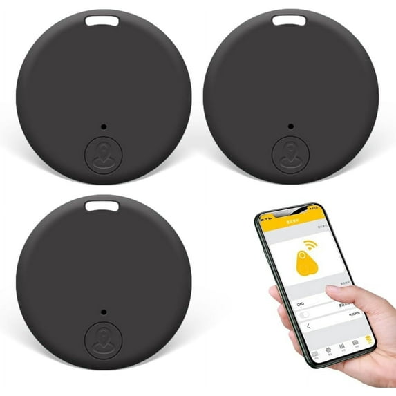 VOGDORA 3 Pcs Smart GPS Tracking Key Finder Locator for iOS and Android, Mini Anti-Lost Bluetooth Tag, Black