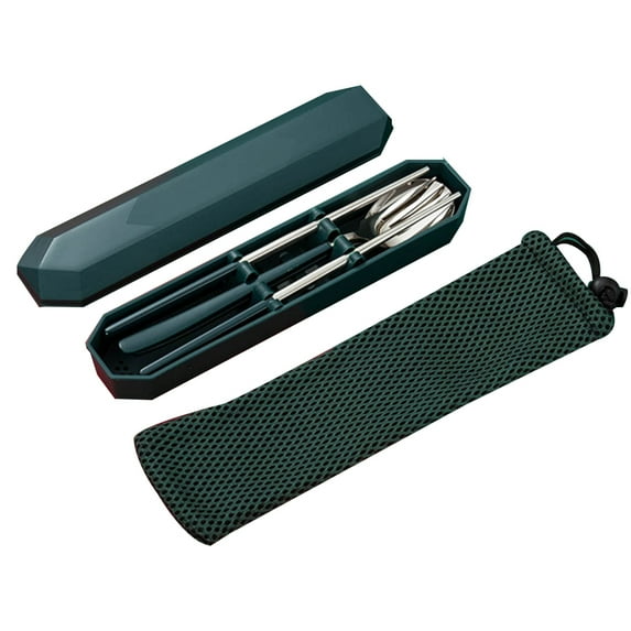 3 Pcs Portable Stainless Steel Tableware Set, Dishwasher Safe Reusable Flatware Cutlery Set, Include Fork Spoon Chopsticks with box