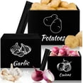 3 Pcs Potato and Onion Storage Bin, Kitchen Wooden Garlic Storage