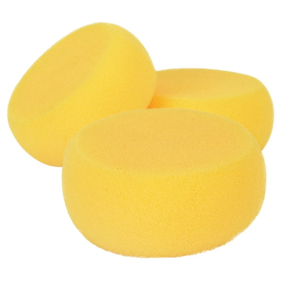 3 Pcs Pottery Sponges Ceramic Round Sponge Child 7.00X7.00X3.00CM Yellow
