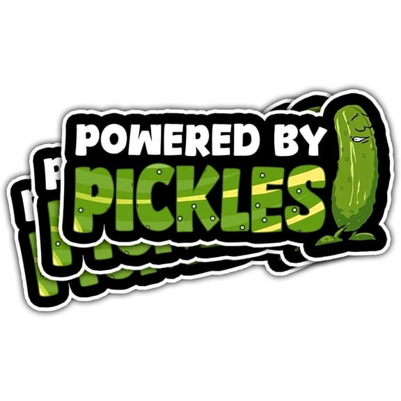 3 Pcs Powered by Pickles Sticker Gift Dill with It Sticker Funny Pickles Powered by Pickle Stickers Pickle Lover Sticker I Love Pickles Sticker for Laptop Bottle Phone Car Helmet Sticker 3"