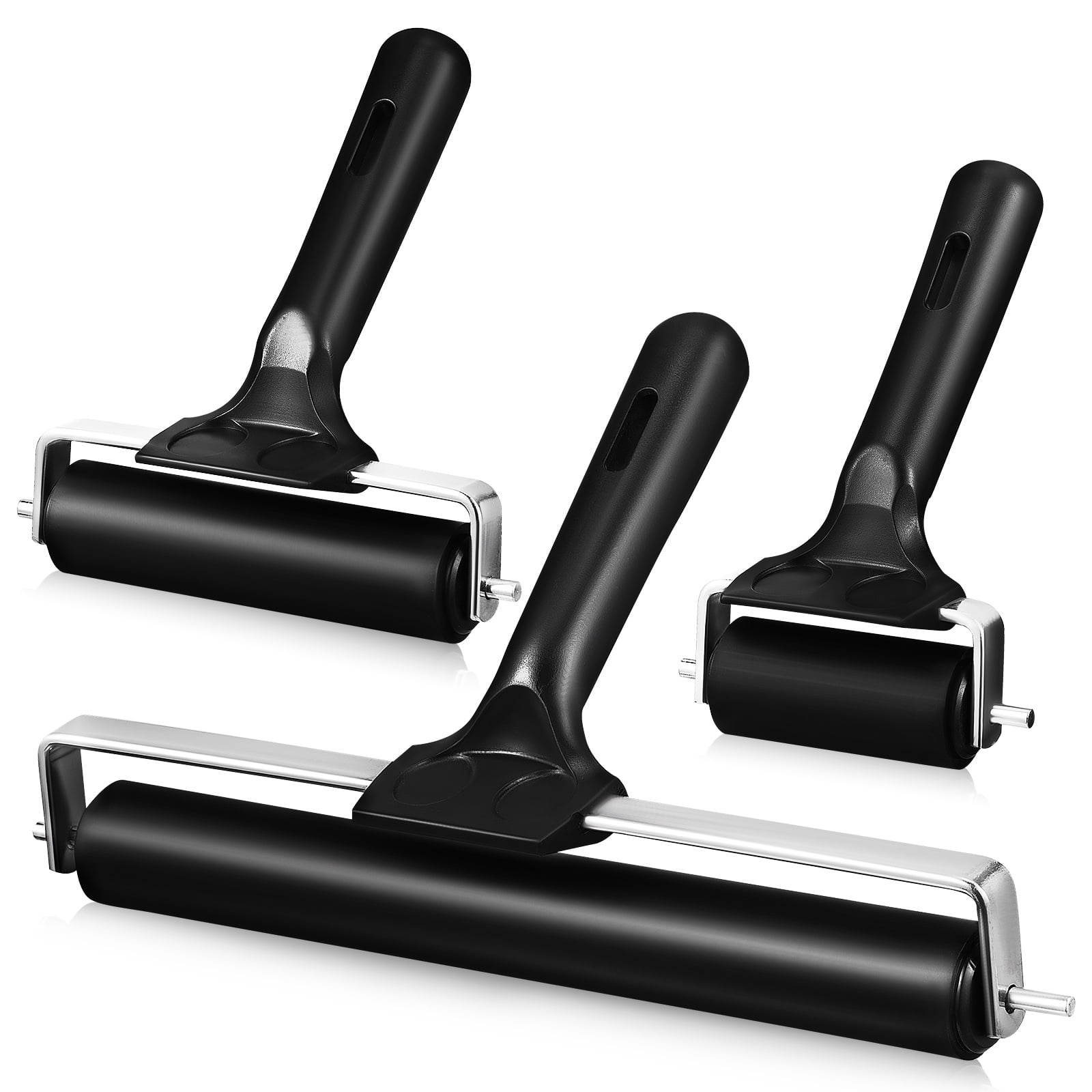 3 Pcs Print Making Materials Printmaking Drum Baler Rollers Brayer for Crafting Glue