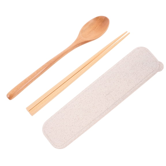 Toddmomy Travel Utensils 3Pcs Nanmu Wood For Children Minimalist Design
