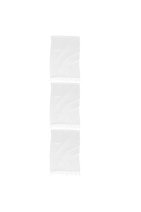 3-Pack White Cotton Scarves for Boys and Girls, Blank Tie-Dye Fabric for Crafting and Fashion Accessories